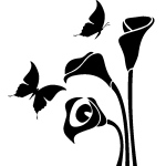 Sticker papillons et fleurs