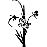 Sticker papillon sur un bambou