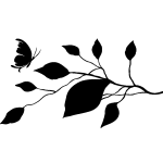 Sticker papillon survolant arbre
