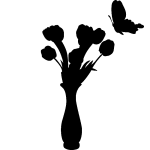 Sticker papillon et vase de fleur