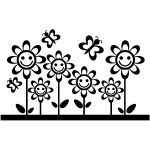Sticker pquerette et papillons