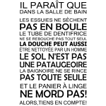 Sticker il paraît que dans la salle de bain Sticker il paraît que dans la salle de bain