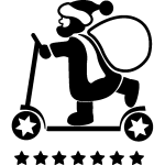 Sticker père noël sur scooter Sticker père noël sur scooter