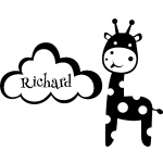 Sticker personnalisable petite girafe