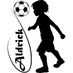 Sticker personnalisable silhouette enfant jouant au foot Sticker personnalisable silhouette enfant jouant au foot