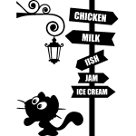 Sticker petit chaton dans la rue