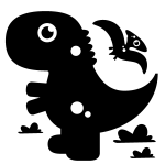 Sticker petit dinosaure et son ami