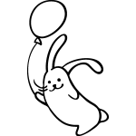 Sticker petit lapin avec ballon fêtard Sticker petit lapin avec ballon fêtard