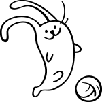 Sticker petit lapin jouant au foot Sticker petit lapin jouant au foot
