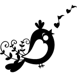 Sticker petit oiseau chanteur
