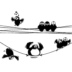 Sticker les petits oiseaux fous Sticker les petits oiseaux fous