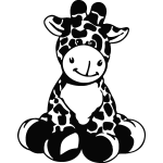 Sticker petite girafe assis
