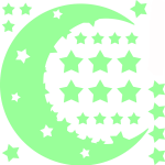 Sticker phosphorescent ciel toils et lune