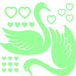 Sticker phosphorescent couple oie avec c?urs
