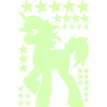 Sticker phosphorescent licorne et toiles