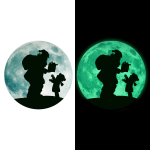 Stickers phosphorescents lune + le père noël et sa hotte de cadeau Stickers phosphorescents lune + le père noël et sa hotte de cadeau