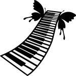 Sticker piano et papillon