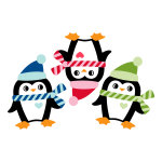Sticker pingouins de nol