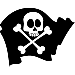 Sticker pirate drapeau avec la tte de mort