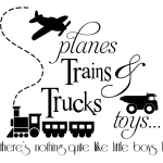 Sticker planes trains trucks toys
