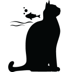 Sticker poisson et chat Sticker poisson et chat