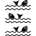 Sticker poissons et vagues Sticker poissons et vagues