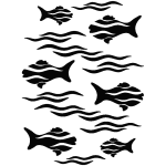 Stickers poissons et vagues Stickers poissons et vagues