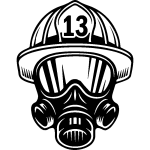 Sticker pompier casque