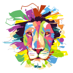 Sticker pop art lion majestueux