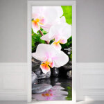 Sticker porte bouquet d'orchides sur branche