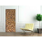 Sticker porte bûches en bois Sticker porte bûches en bois
