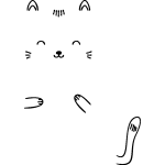 Sticker porte chat souriant