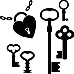 Sticker porte coeur cadenas