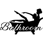Sticker porte dame dans le bain Sticker porte dame dans le bain