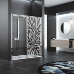Sticker porte de douche fleur design