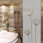 Sticker porte de douche fleurs de pavot