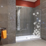 Sticker porte de douche petites bulles de savon