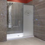 Sticker porte de douche zen fleur de lotus Sticker porte de douche zen fleur de lotus