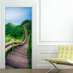 Sticker porte escalier sur crte de montagne