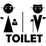 Sticker porte indication toilette homme et femme