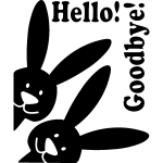 Sticker porte lapin voeux