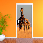 Sticker porte maman girafe et sa porte