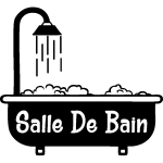 Sticker porte salle de bain baignoire avec mousse