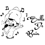 Sticker porte salle de bain musicale Sticker porte salle de bain musicale