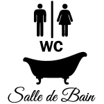 Sticker porte salle de bain et wc Sticker porte salle de bain et wc