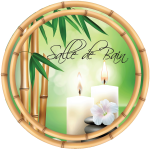 Sticker porte salle de bain zen bamboo
