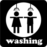 Sticker porte silhouette personne sous la douche Sticker porte silhouette personne sous la douche