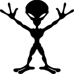 Sticker porte silouette alien Sticker porte silouette alien