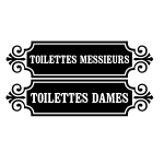 Sticker porte toilettes messieurs - toilettes dames