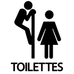 Sticker porte toilettes messieurs et dames